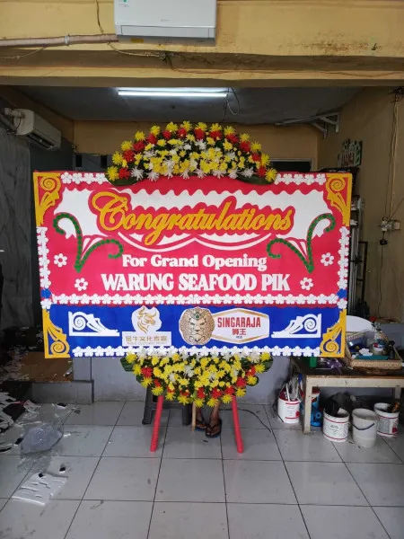 Papan Bunga Ucapan Selamat Trotok Wedi